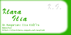 klara ilia business card